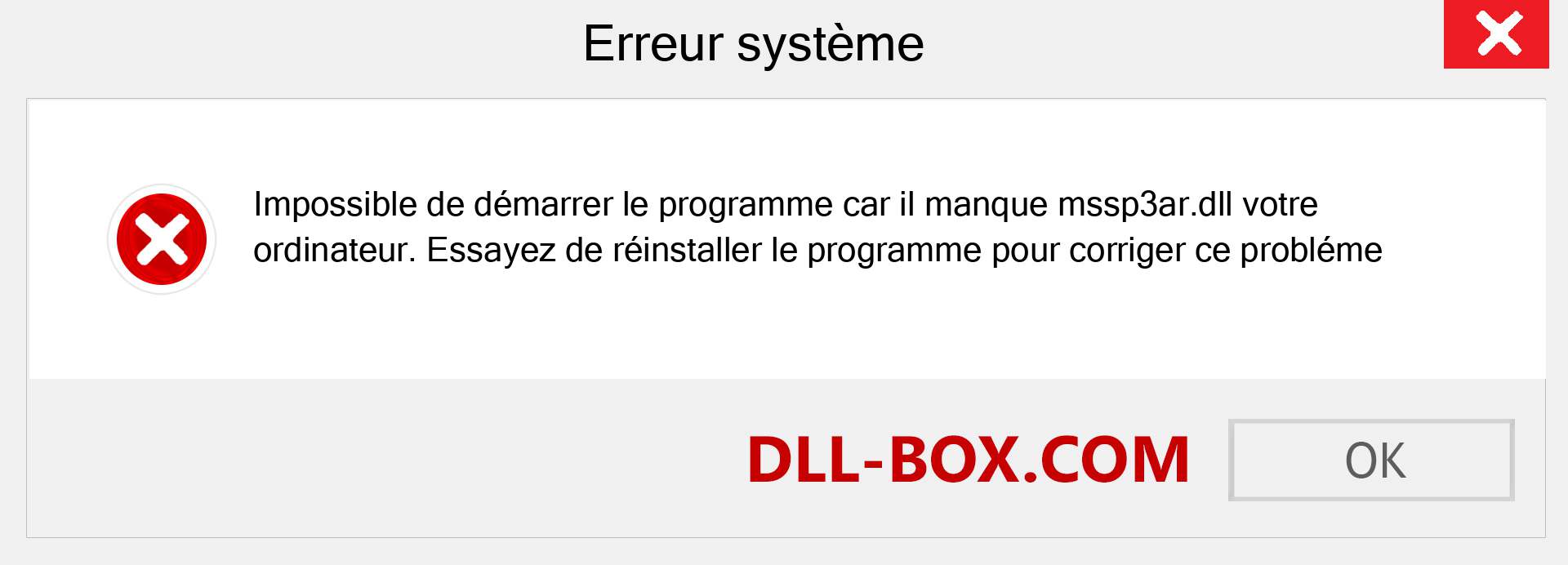 Le fichier mssp3ar.dll est manquant ?. Télécharger pour Windows 7, 8, 10 - Correction de l'erreur manquante mssp3ar dll sur Windows, photos, images